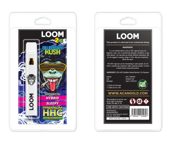 LOOM HHC Blueberry Kush 1900mg 2 ml Vape – HHC vape
