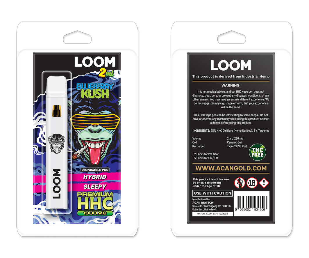 LOOM HHC Blueberry Kush 1900mg 2 ml Vape – HHC vape