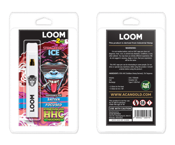LOOM HHC Strawberry Ice 1900mg 2 ml Vape – HHC vape