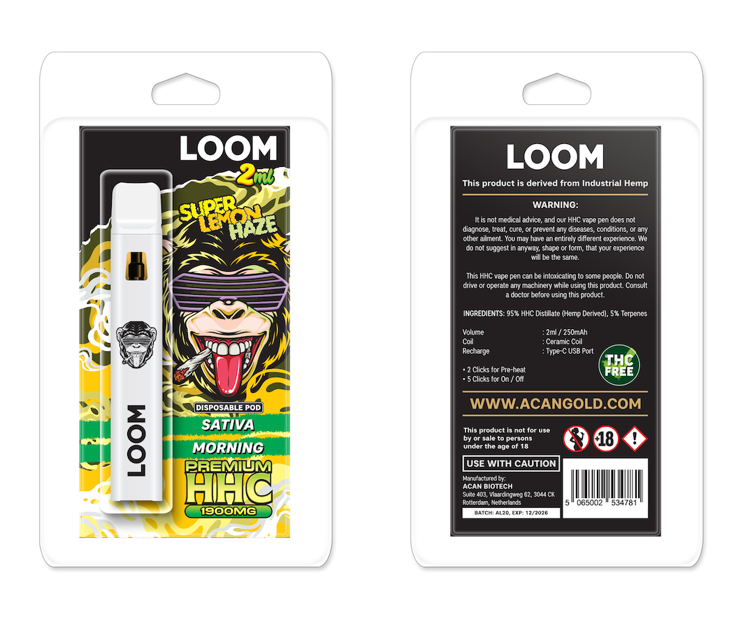 LOOM HHC Super Lemon Haze 1900mg 2ml Vape – HHC vape