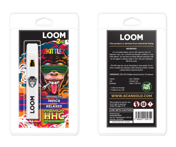 LOOM HHC Zkittlez 1900mg 2 ml Vape – HHC vape