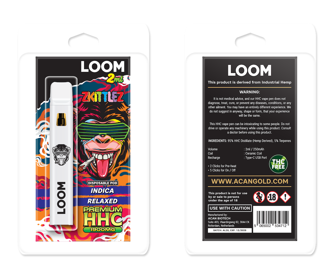 LOOM HHC Zkittlez 1900mg 2 ml Vape – HHC vape